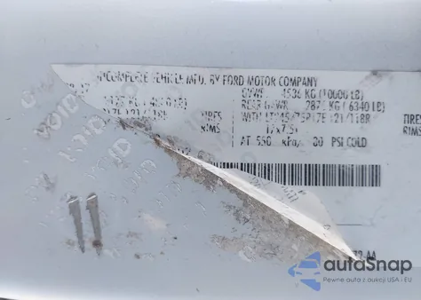 2017 Ford F-250 Xl из США, поврежденный, VIN 1FD7W2B67HEC90502